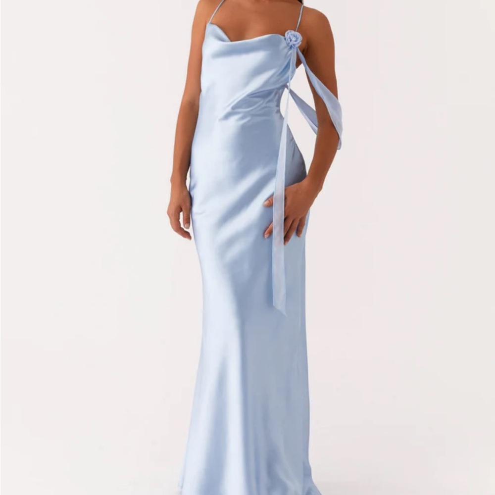 Peppermayo Exclusive - Too Sweet Satin Maxi Dress - Blue